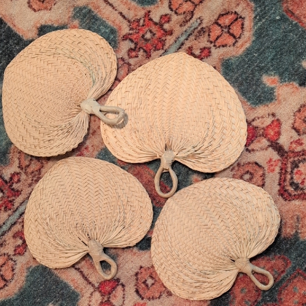 Set of Four Woven Hand Fans